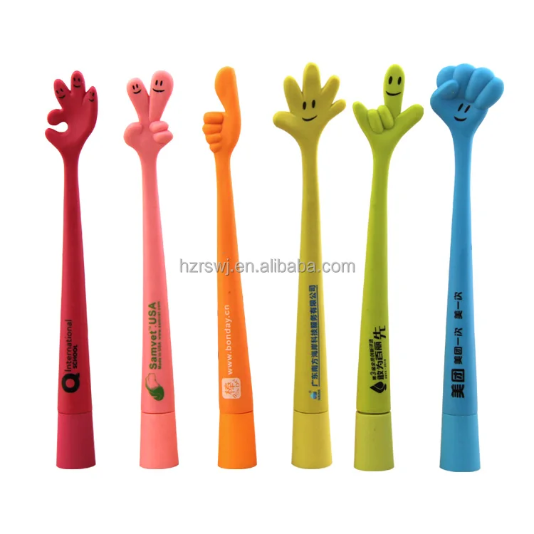 Customizable Standing Cute Ballpoint Pen with Palm - shaped Top for Fun Writing for office and school Writing