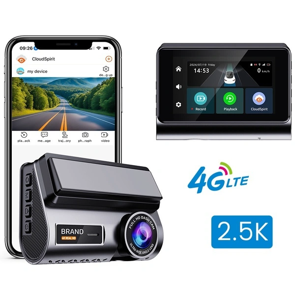 P85 Dual Lens 2K 4G Dashcam Front and Rear Recording with WiFi, GPS, Night Vision and Loop Recording Hot Selling