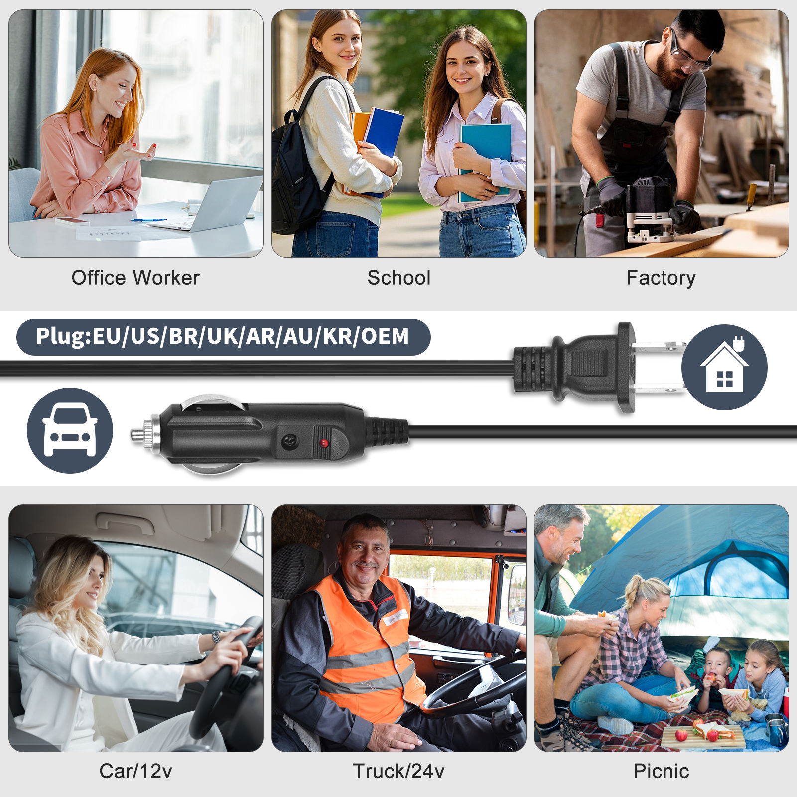 Herrfilk 80W BPA Free Large Capacity Electric Lunch Box 304 Stainless Steel Electric Lunch Box Food Warmer for Car Office thumbnail 12