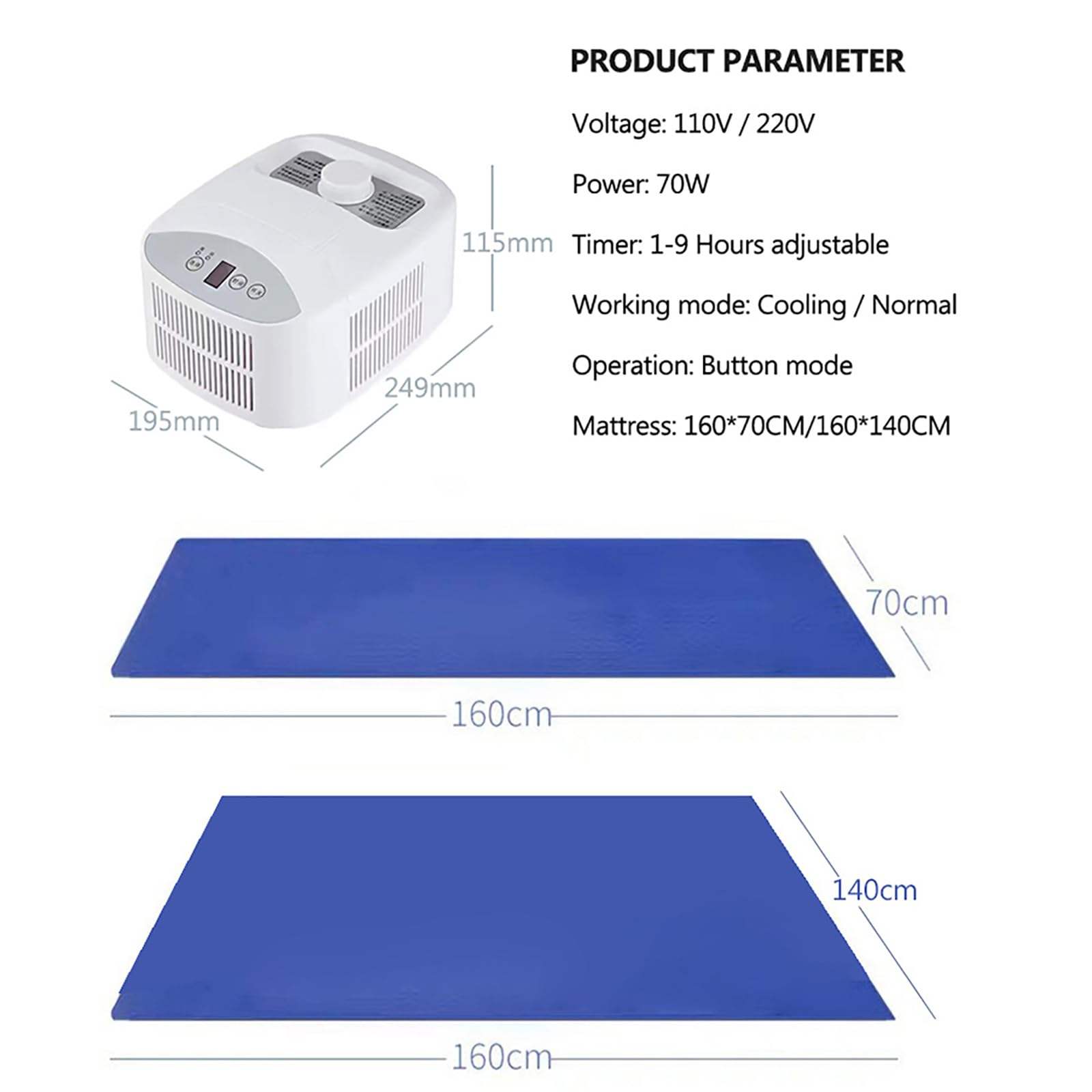 High Quality Electric Summer Bed Cooler Water Cooling Mattress Cool Sleep Pad Bed Water Cooling System Hot Selling thumbnail 5
