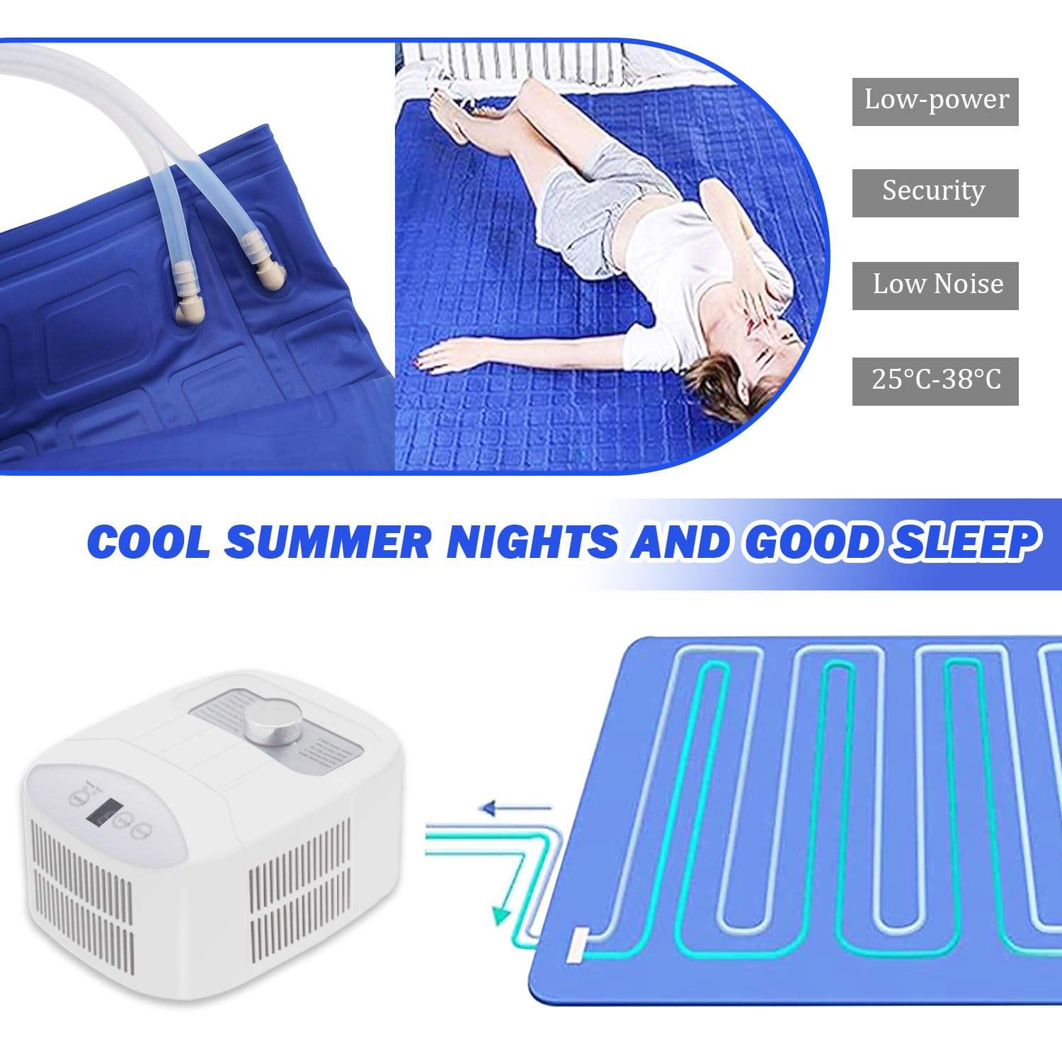 High Quality Electric Summer Bed Cooler Water Cooling Mattress Cool Sleep Pad Bed Water Cooling System Hot Selling thumbnail 2