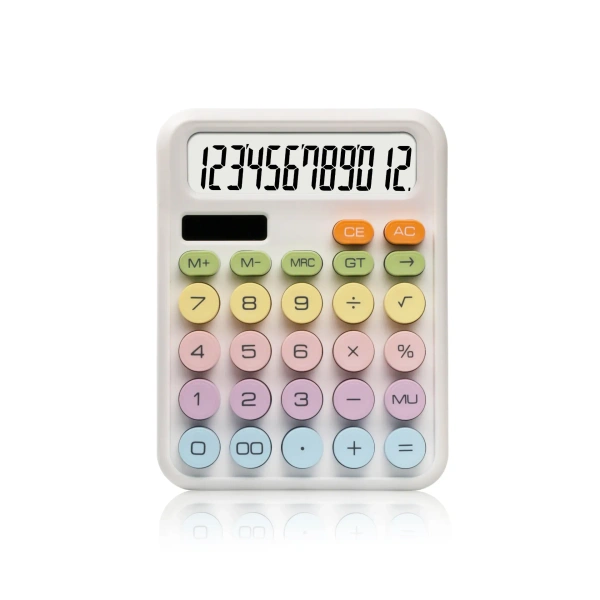 12-Digit Dual-Power Desktop Calculator | Solar + Battery, Large Display