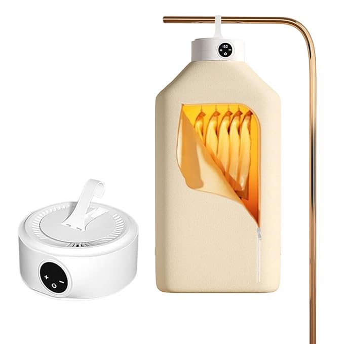 Supvox Portable Mini Dryer 600W Smart Timer for Apartment & Travel - Foldable Dryer Bag for Underwear, Delicate Garments, Baby Clothes Hot Selling