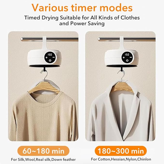 Supvox Portable Mini Dryer 600W Smart Timer for Apartment & Travel - Foldable Dryer Bag for Underwear, Delicate Garments, Baby Clothes Hot Selling thumbnail 3