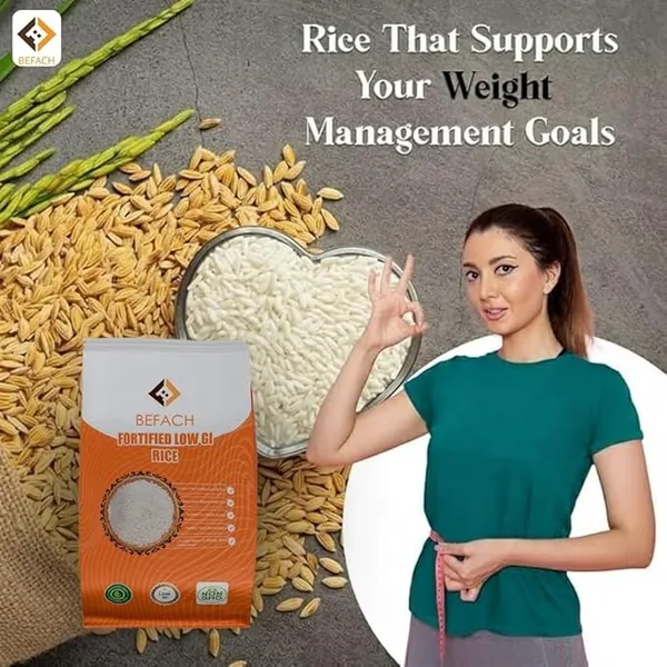 Befach Low GI Fortified Rice 1Kg | Diabetes Friendly Low Glycemic Index Rice | High Fibre Vitamin & Mineral Enriched Daily Rice | Supports Healthy Blood Sugar Levels thumbnail 3