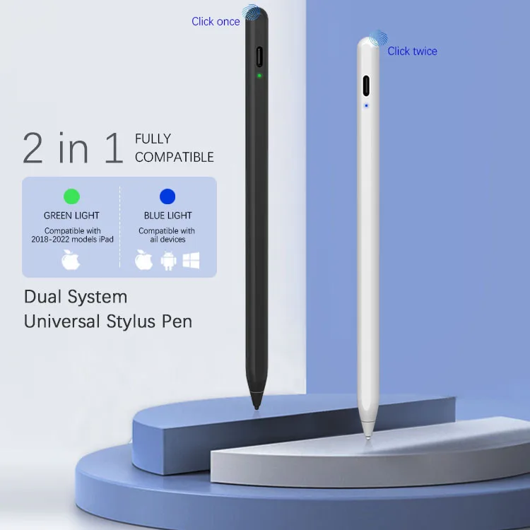 High Precision 2-in-1 Active Stylus Pen New Metal Mobile/Tablet Accessory for Annotation & Drawing High Touch Sensitivity