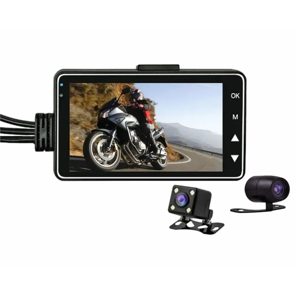 Motorcycle HD Video Recorder Dash Cam with G-Sensor, Motion Detection, LCD Display and 32GB Support Hot Selling