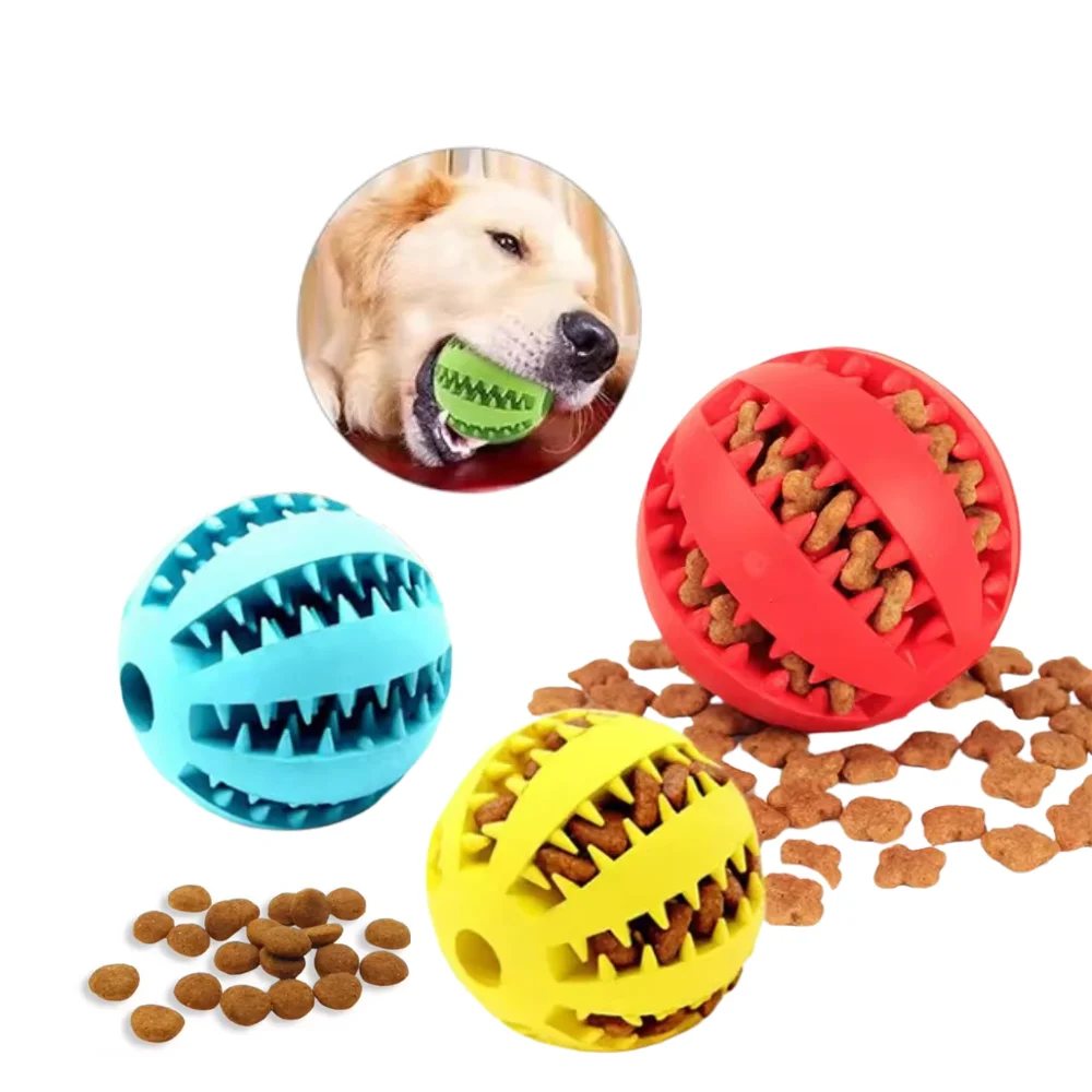 Factory Custom BPA-Free Natural Rubber Tough Durable Interactive Pet Dog Chew Ball Toy for Aggressive Chewers