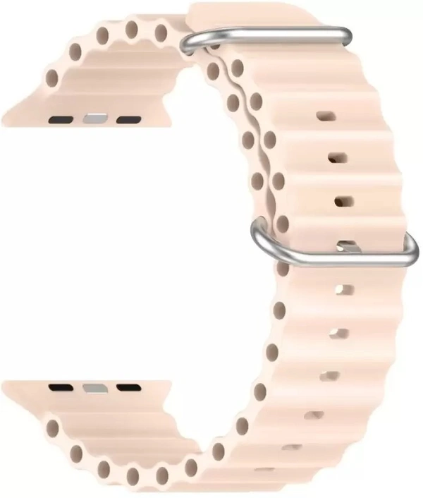 Silicone Ocean Band Compatible with ultra smart Watch Strap 38mm 40mm 41mm for iWatch Ultra SE2 SE Series 8 7 6 5 4 3 2 1 iWatch Strapband for Men Women Smart Watch Strap  (Pink)